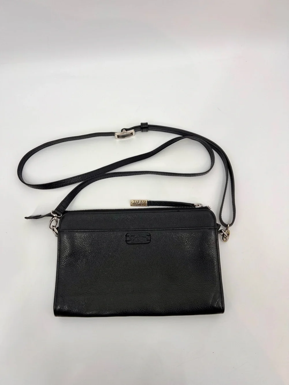 Brighton LOL Studded Black leather Crossbody‎ Bag